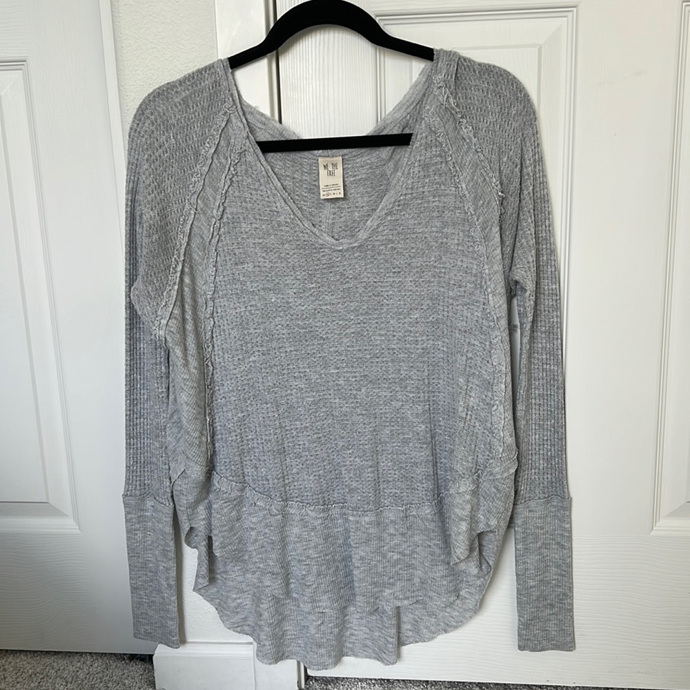 Free People long sleeve, loose waffle weave sweater top